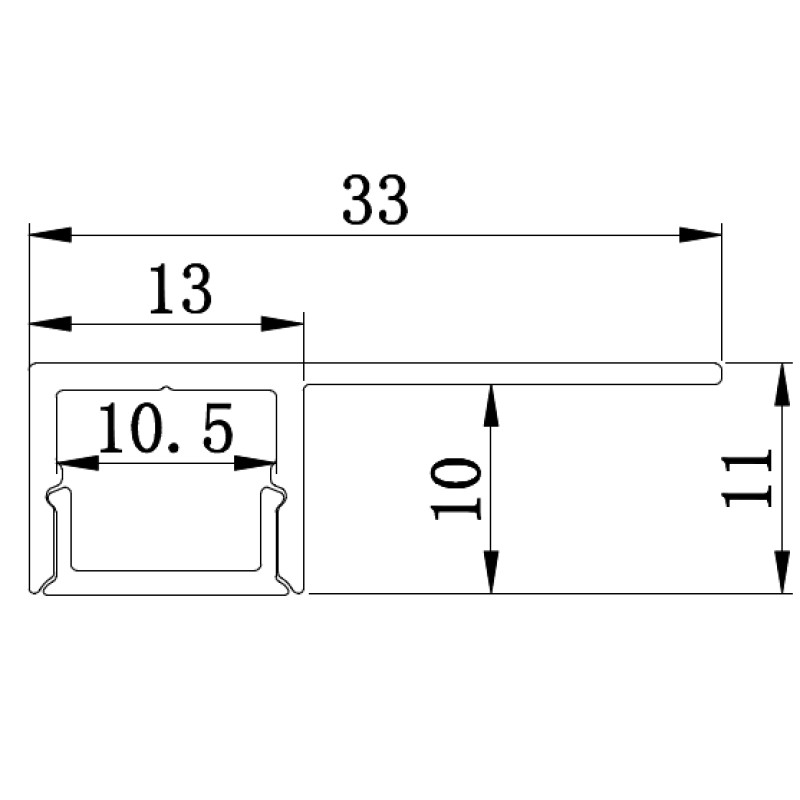 TLG - Recessed Aluminium LED Profile For Tile 2M & Diffuser