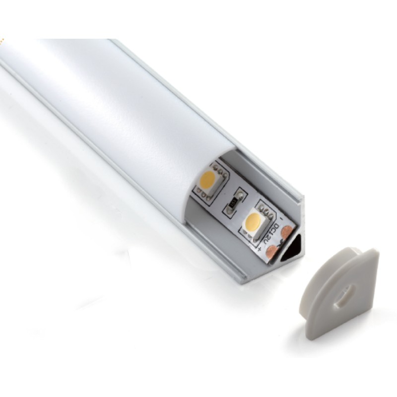TLG - Quadrant Aluminum LED Profile 3M & Diffuser