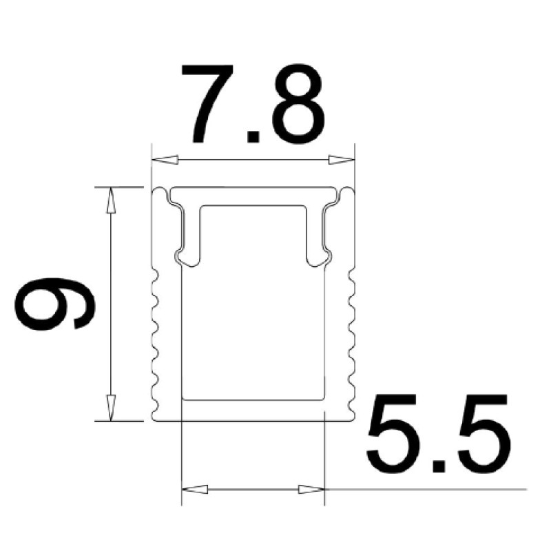TLG - Slim 9mm Surface Aluminum LED Profile 3M & Diffuser