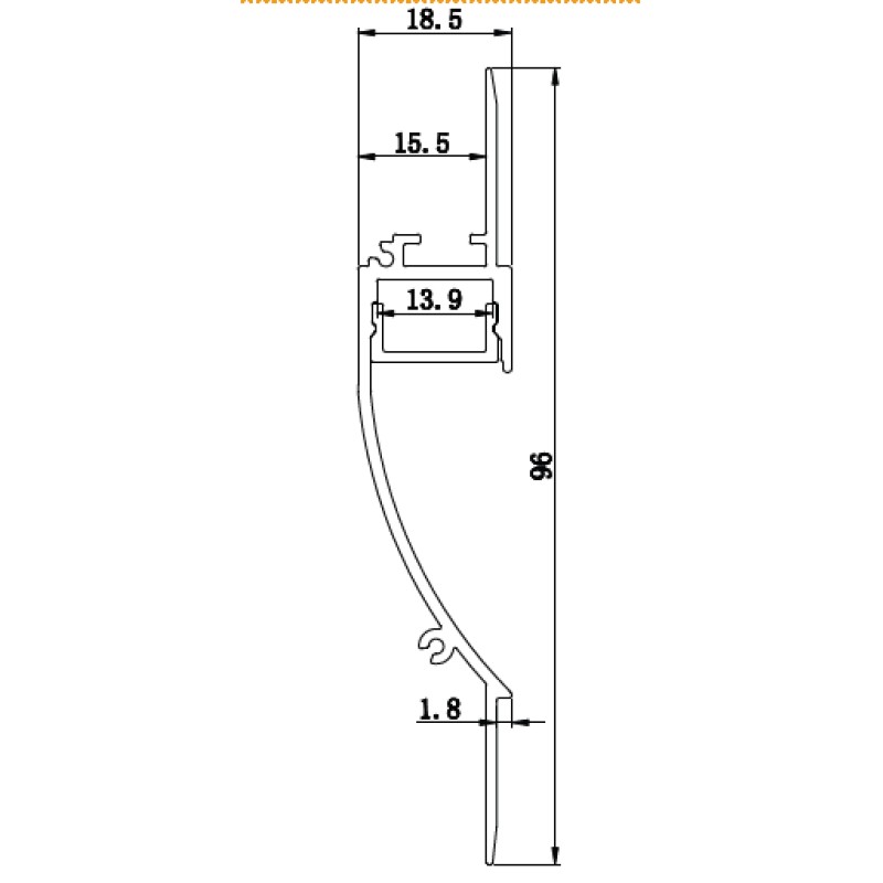 TLG - Trimless Swept Recessed Plaster In LED Profile 3M &Diffuser