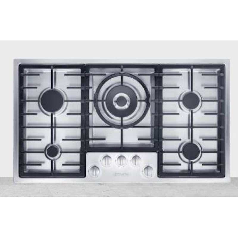 Miele - 888mm Wide, 5 Zone Gas Hob With Dual Wok, Flat Fit
