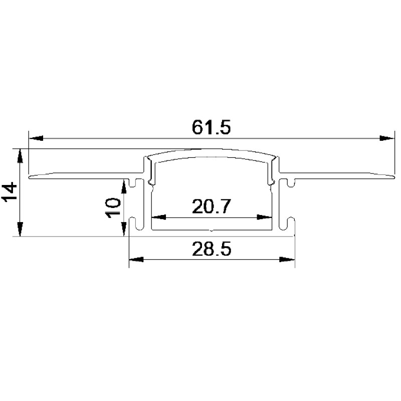 TLG - Flat Recessed Trimless LED Profile, 20.7mm 3M & Diffuser