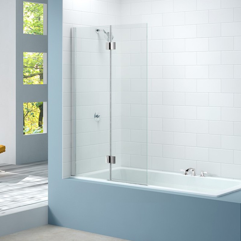 Waters baths of Ashbourne - Space 8mm LH 2 Panel Folding Bath Screen 900 x 1500mm
