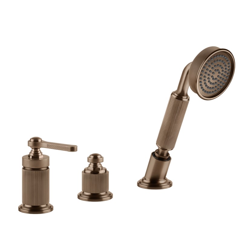 Gessi - Venti20 3-Hole Bath Mixer, Diverter & Pull-Out Handshower