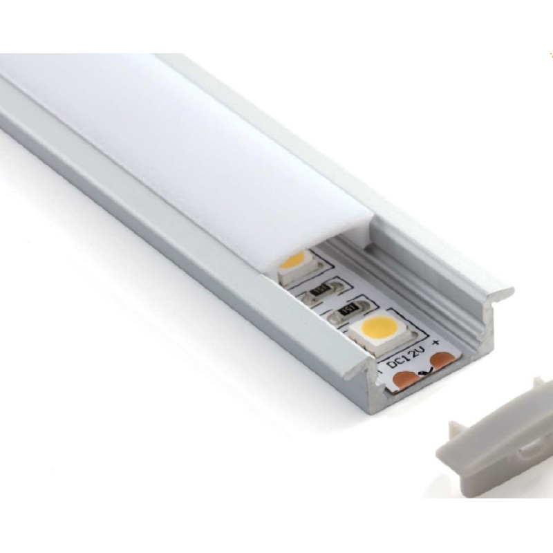 TLG - Slim 8mm Recessed Aluminium LED Profile With Flange 3M & Dif