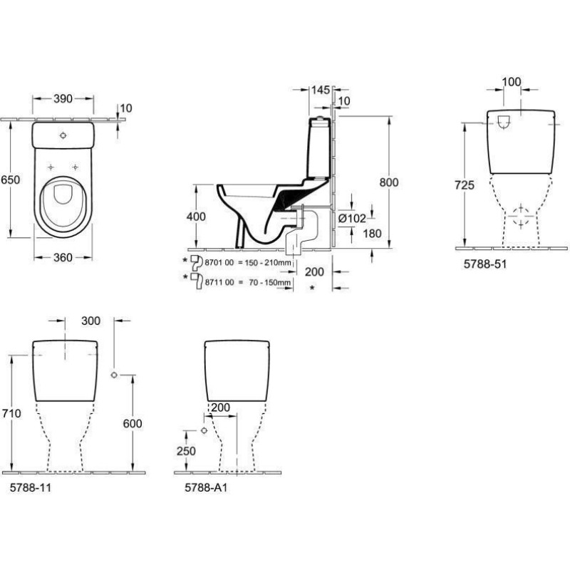 Villeroy and Boch - O.Novo Washdown WC 360 x 640mm