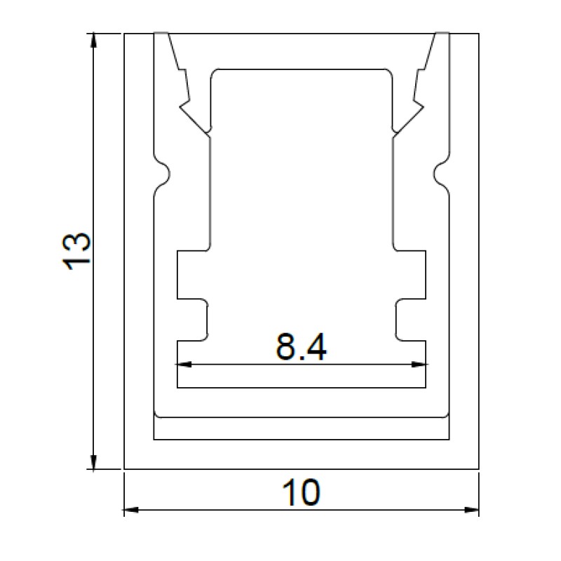 TLG - Slim 10mm Surface Aluminum LED Profile 3M & Diffuser