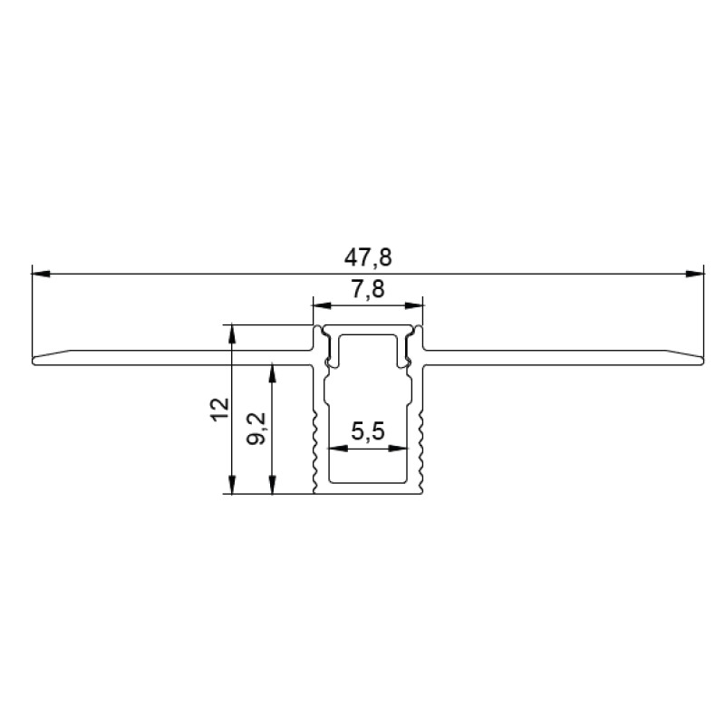 TLG - Flat Recessed-MINI Trimless LED Profile, 5.5mm 3M & Diffuser