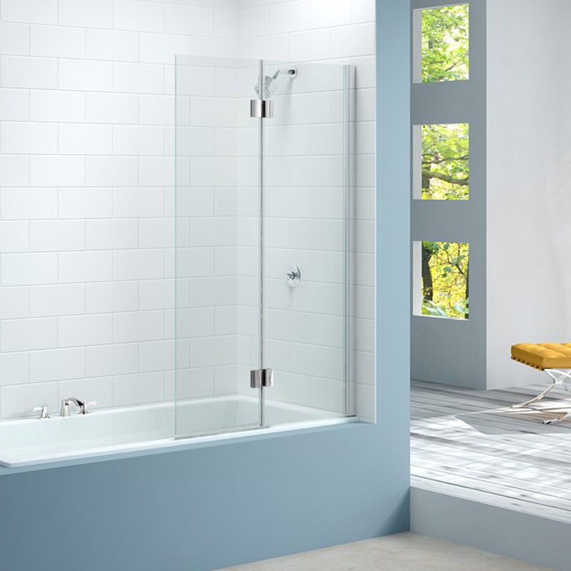Waters baths of Ashbourne - Space 8mm RH 2 Panel Folding Bath Screen 900 x 1500mm